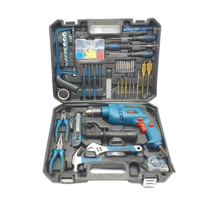 دریل پیچ گوشتی چکشی باس کد 2900 مجموعه 101 عددی